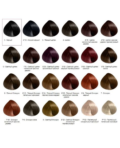 Hair Color Chart With Names