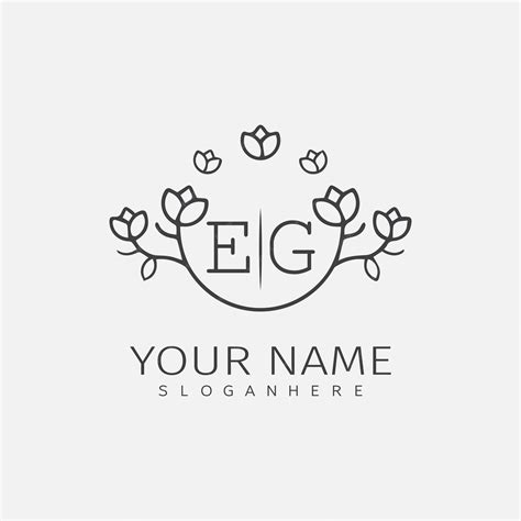 Premium Vector Eg Initial Monogram Wedding With Creative Circle Line Flower