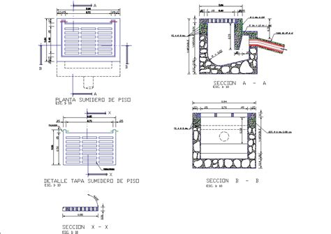 Sumidero Pluvial En Autocad Descargar Cad Kb Bibliocad