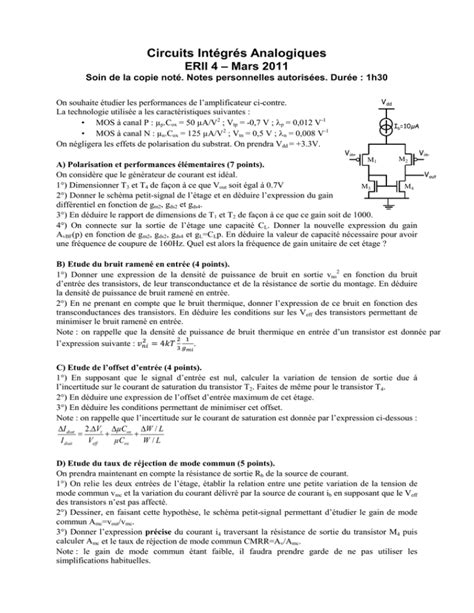 Circuits Intégrés Analogiques