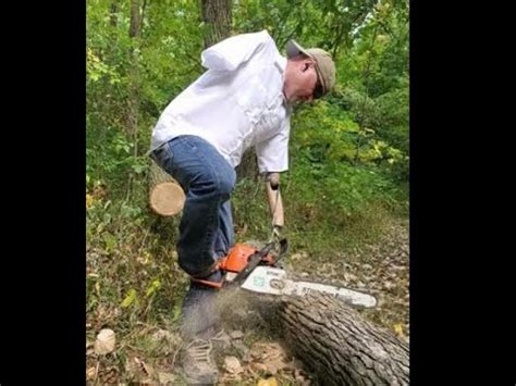 Stihl Farmboss 260 Vs Tree And One Leg YouTube