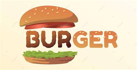 Fast Food Logo In Vector With A Stylized Burger Word Vector Hamburger