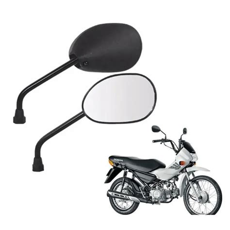 Par Espelho Retrovisor Preto Moto Rena Honda Biz 125 Pop 100 4173 No