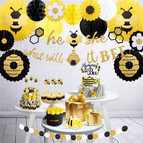 Buy Let S Party Pcs Bee Party Decorations Theme For Gender Reveal