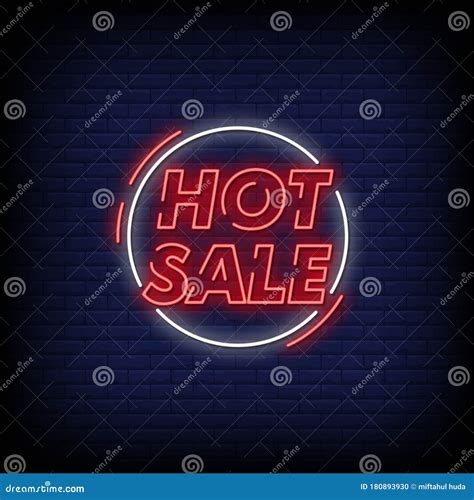 Hot Sale Neon Signs Style Text Vector Stock Vector Illustration Of