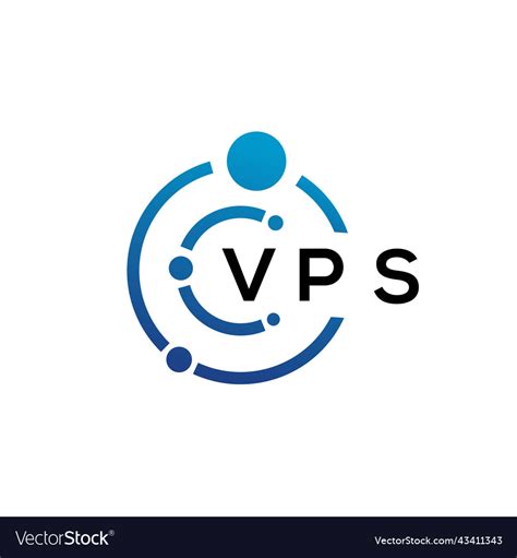 Vps letter technology logo design on white Vector Image