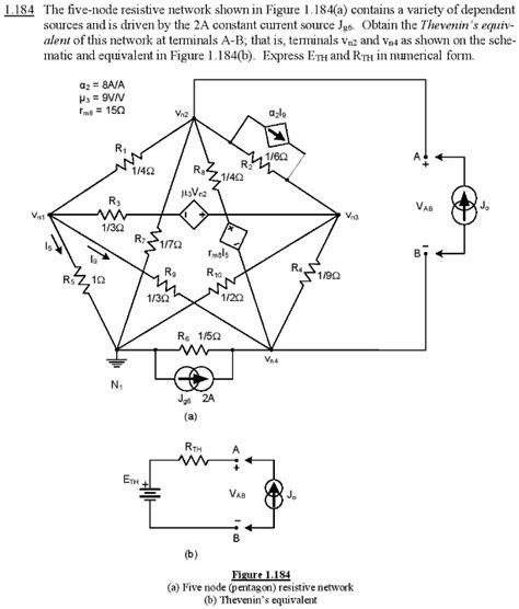 1 184 The Five Node Resistive Network Shown In Figure 1 184 A Contains