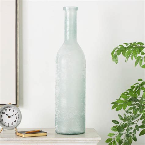 Litton Lane In Clear Handmade Frosted Spanish Bottle Recycled Glass