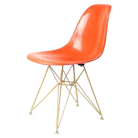 Orange Eiffel Shell Chair By Charles And Ray Eames For Herman Miller