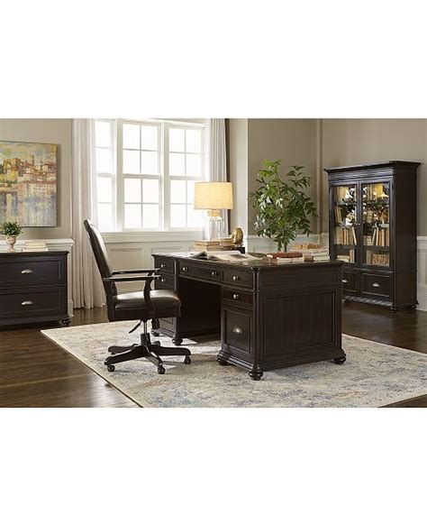 Furniture Clinton Hill Ebony Home Office Executive Desk Created For Macy S And Reviews