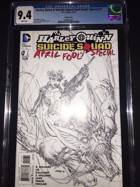 Harley Quinn And Suicide Squad April Fool S Special 1 Cgc 9 4 Lee Sketch Variant 1823171604