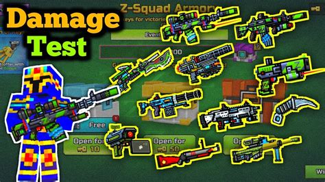 Lottery Weapons Damage Stats Tournament Weapons Pixel Gun D Youtube