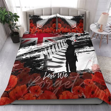 Aio Pride New Zealand Anzac Piece Duvet Cover Set Remembrance Day