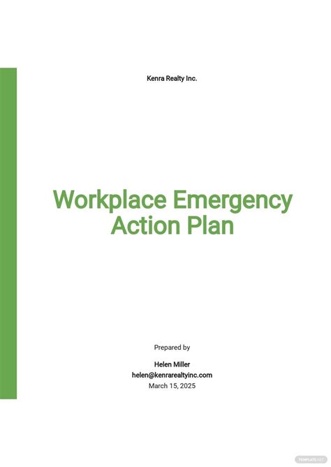 Workplace Emergency Action Plan Template - Google Docs, Word, Apple Pages, PDF | Template.net