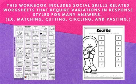 Social Skills Printables Workbook For Students With Autism And Similar