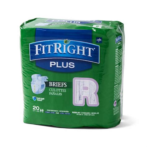 Medline Fitright Plus Rg Regular Briefs 40 50 20 Adult Diapers