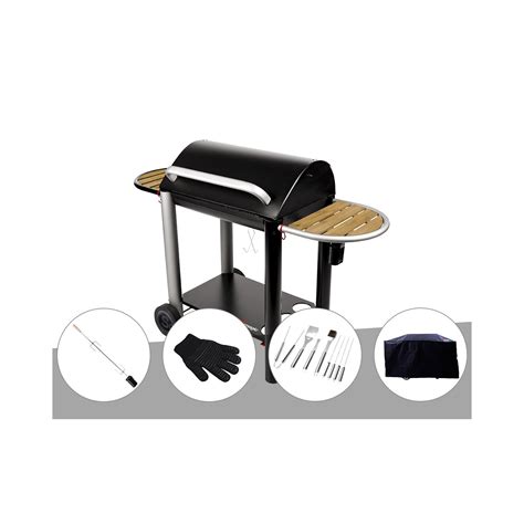 Barbecue Charbon Vulcano Somagic Kit Tournebroche Gant De