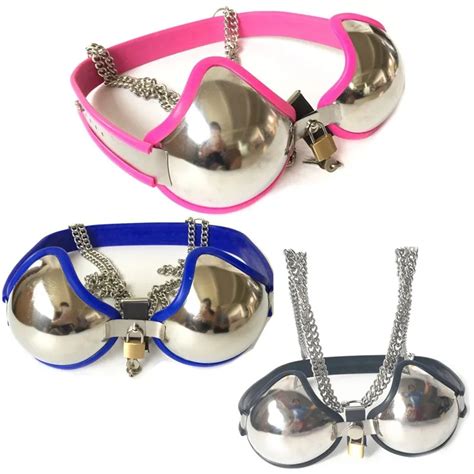 Female Chastity Belts Bra Stainless Steel Bra Bondage Sex Fetish Color Restraints Kits Adult