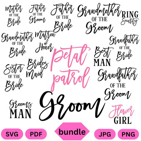 Bridal Party Svg Bundle Bachelorette Shirt Svg Wedding Svg Inspire