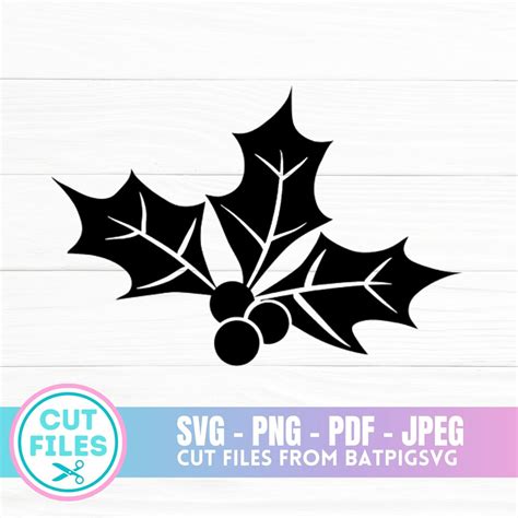 Holly SVG, Holly, Christmas, Merry Christmas, Happy Holidays, Cut File ...