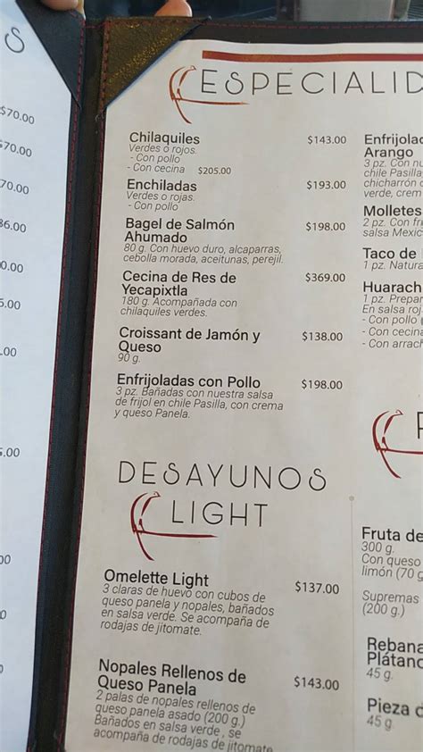 Carta Del Restaurante Los Canarios Viaducto Ciudad Del M Xico