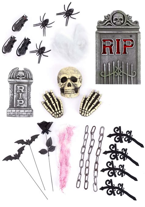 24 Piece Scary Tombstone Decoration Set | Outdoor Decorations