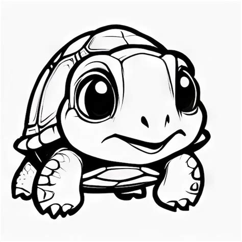 A drawing of a turtle with a big eyes and a big eye | Premium AI ...