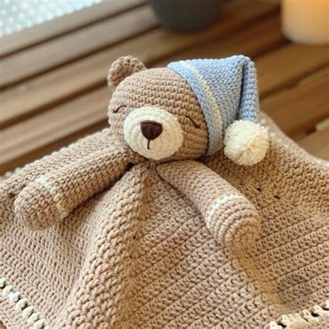 Teddy Bear Lovey Crochet Pattern Security Blanket Etsy Security