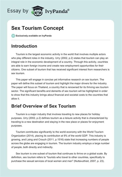 Sex Tourism Concept 2120 Words Essay Example