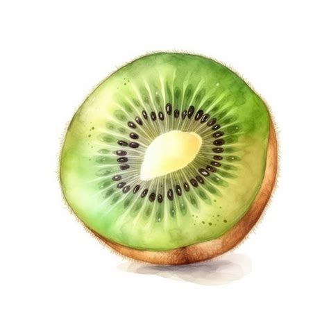 Premium Photo A Watercolor Drawing Of A Kiwi Fruit