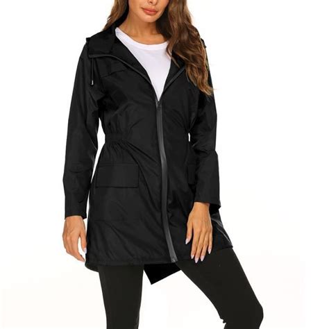 Femmes Veste De Pluie Solide Manches Longues Ext Rieur Imperm Able