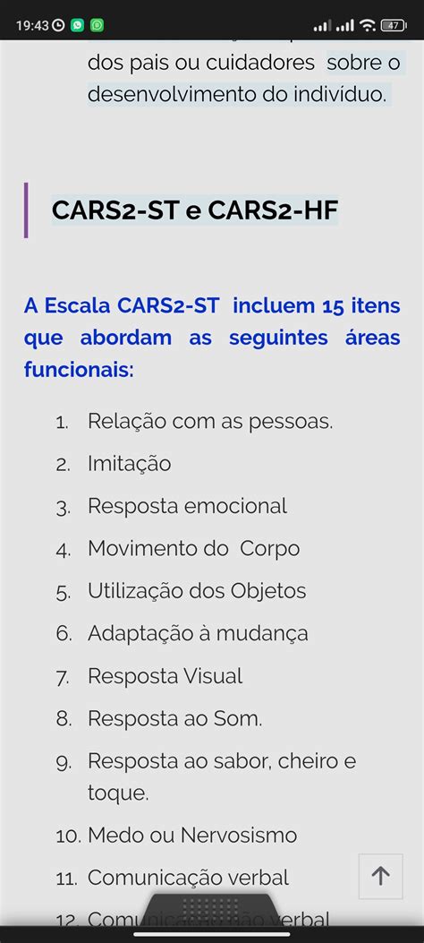 Escala Cars Educação Inclusiva