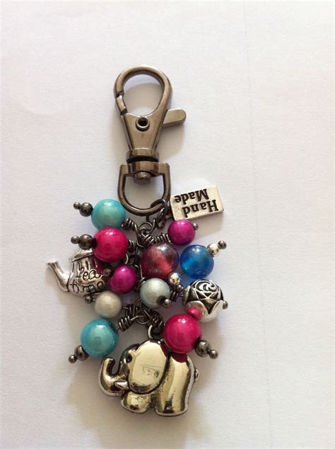 Handmade Bag Charm With Gunmetal Findings And A Mixture Of Beads