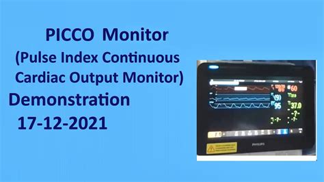 PiCCO Monitor Demonstration YouTube