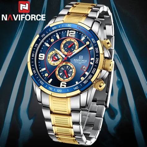 NAVIFORCE Reloj De Pulsera Deportivo Para Hombre Cron Grafo Militar De