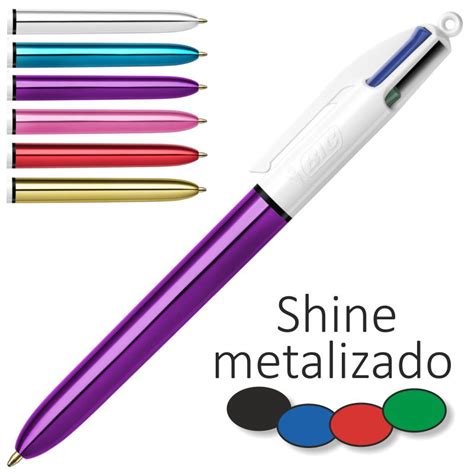 Bic 4 Colores Shine Cuerpo Color Violeta Metalizado