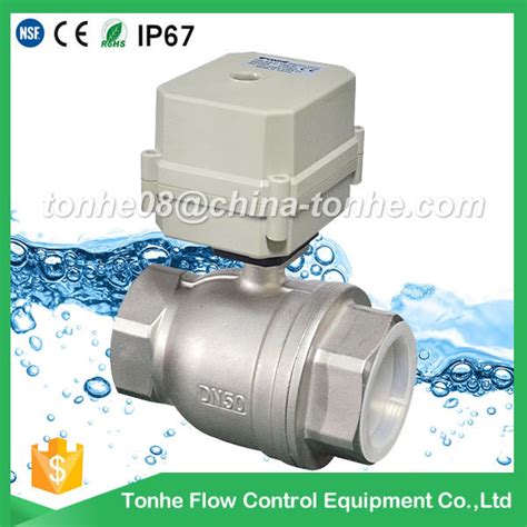 A100 T50 S2 C 2 Inch DN50 NPT BSP Stainless Steel Motorized Ball Valve