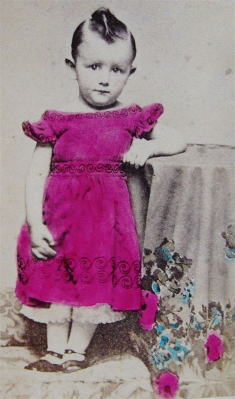 Antique Cw Era Cdv Photo Cute Little Boy Wearing Tinted Pink Dress