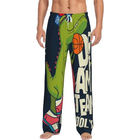 Balery Dinosaur Basketball Player Print Men S Pajama Pants Ultra