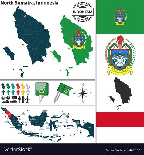 Map Of North Sumatra Royalty Free Vector Image