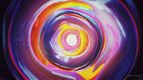 Liquid Lacza Digital Art Abstract Circle Artwork Vortex Colorful