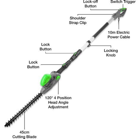 Gracious Gardens Long Reach Hedge Trimmer Telescopic Extendable