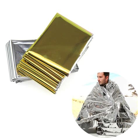 First Aid Gold Foil Space Blanket Mylar Thermal Emergency Blankets For