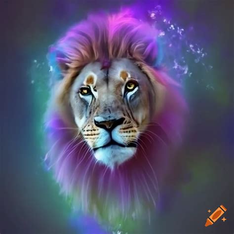 Ethereal Lion In A Dreamlike Setting