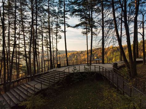 Beautiful Vilnius City Panorama In Autumn With Orange And Yellow