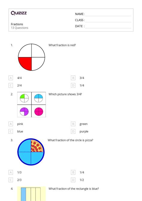 Fractions Worksheets For Nd Class On Quizizz Free Printable