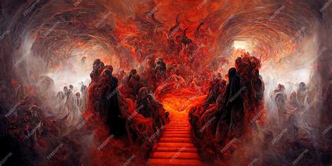 Premium Photo The Hell Inferno Metaphor Souls Entering To Hell In