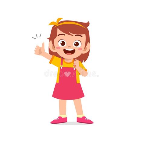 Cute Little Girl Thumb Up Stock Illustrations 125 Cute Little Girl