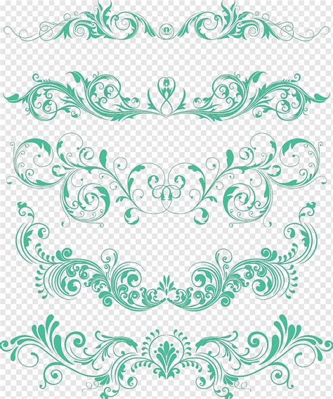 Green Swirled Ornaments Png Pngwing