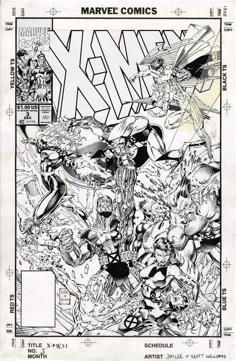 Image Of Jim Lee And Scott Williams X Men 3 Cover Original Art Lot